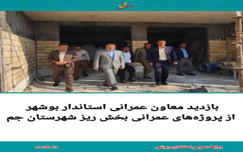 بازدید معاون عمرانی استاندار بوشهر از پروژه‌های عمرانی بخش ریز شهرستان جم