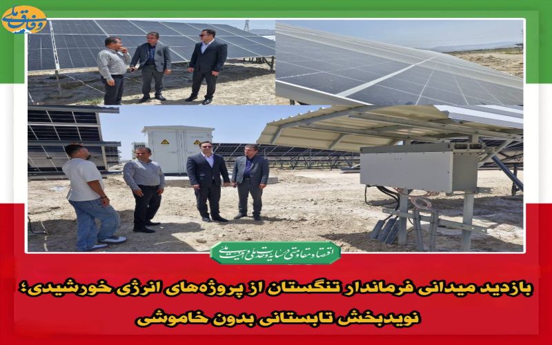 بازدید میدانی فرماندار تنگستان از پروژههای انرژی خورشیدی؛ نویدبخش تابستانی بدون خاموشی